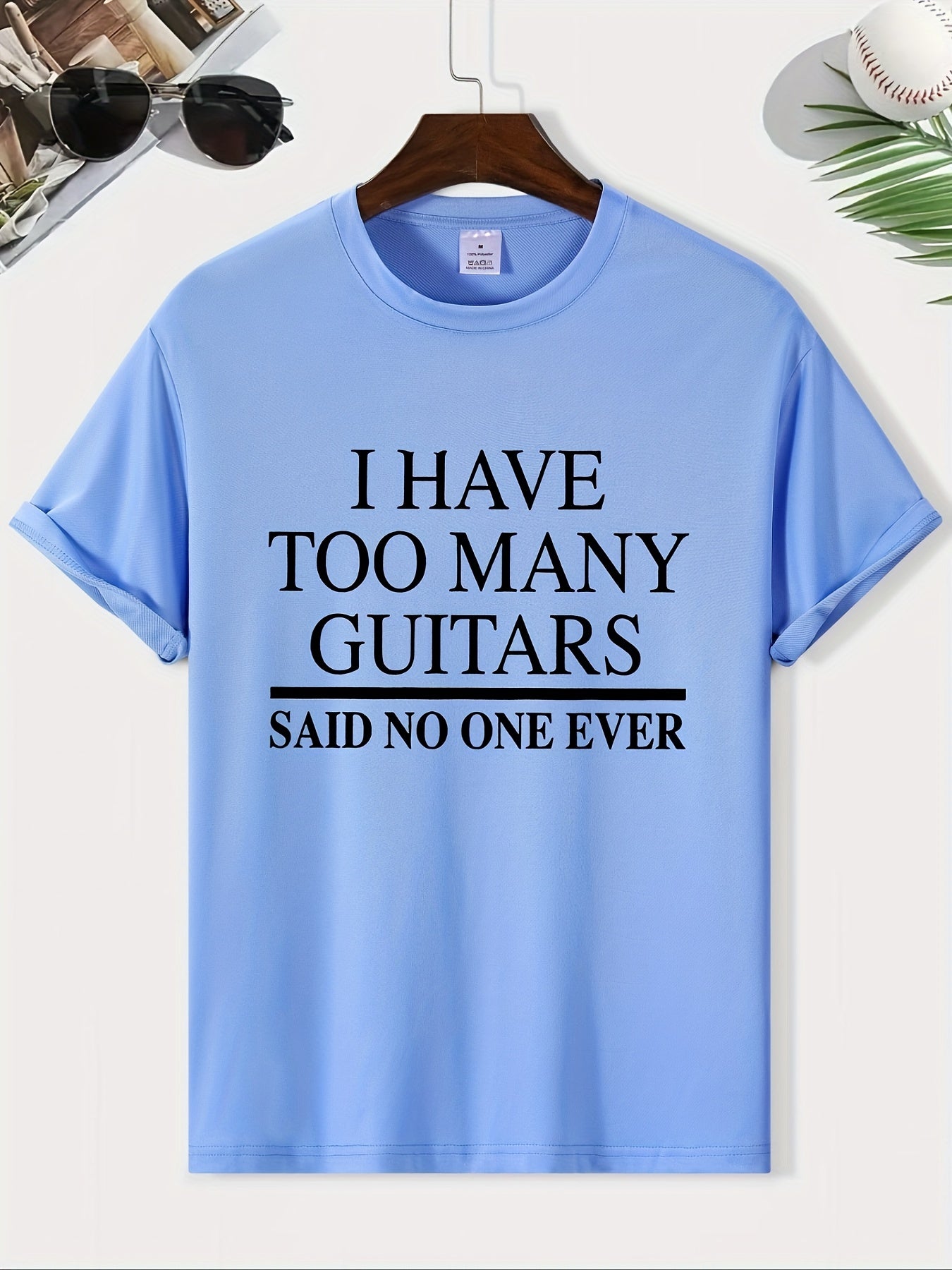 Tees For Men, Funny 'Too Many Guitars' Print T Shirt, Casual Short Sleeve Tshirt For Summer Spring Fall, Tops As Gifts, For Guitar Players